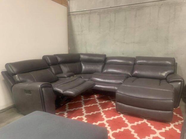 hutchenson-5-piece-leather-sectional-couch-with-2-power-recliners-power-headres.jpg Hutchenson 5 Piece leather sectional couch with 2 power recliners, power headres