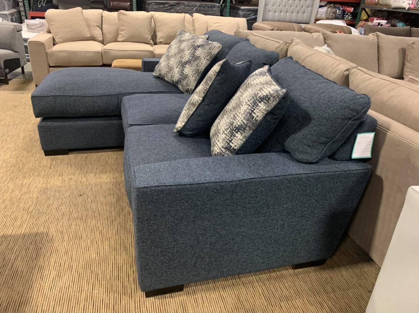 Navy 2 piece sectional Couch With chaise 699 Corona Deals Furniture