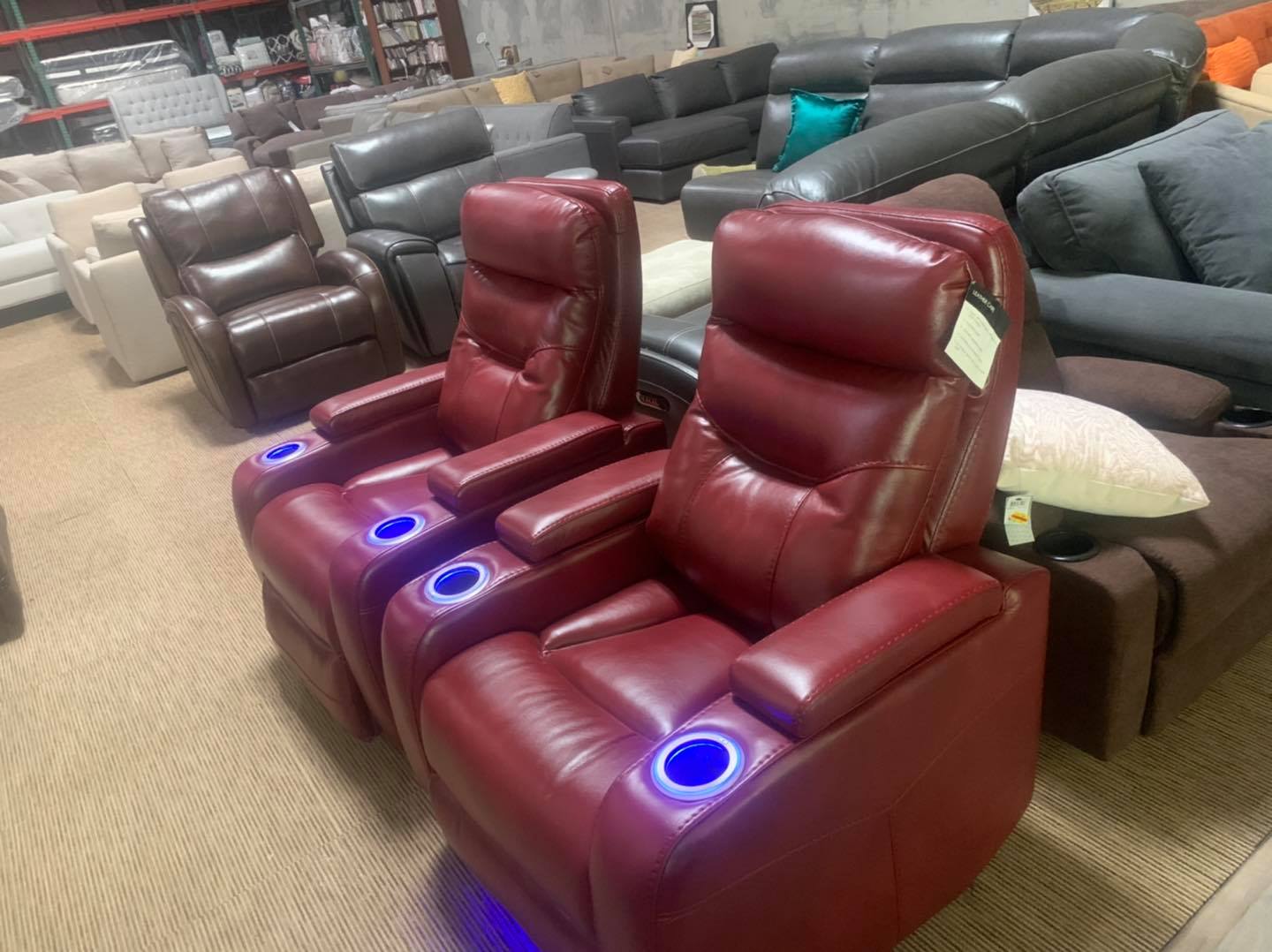 oaklyn 84 leather sofa with power recliners