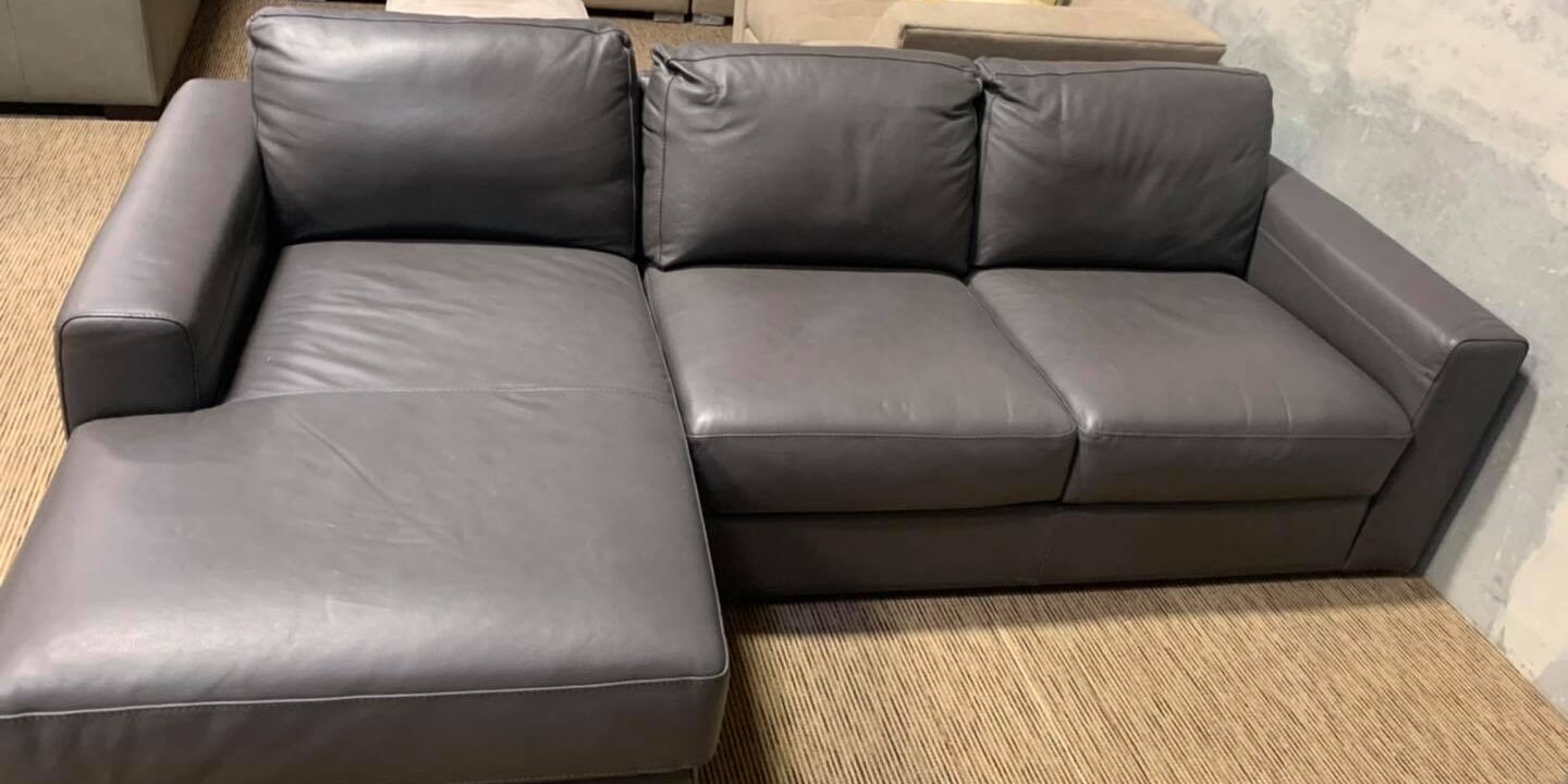 Chateau d’Ax leather 2 piece sectional Couch $1299