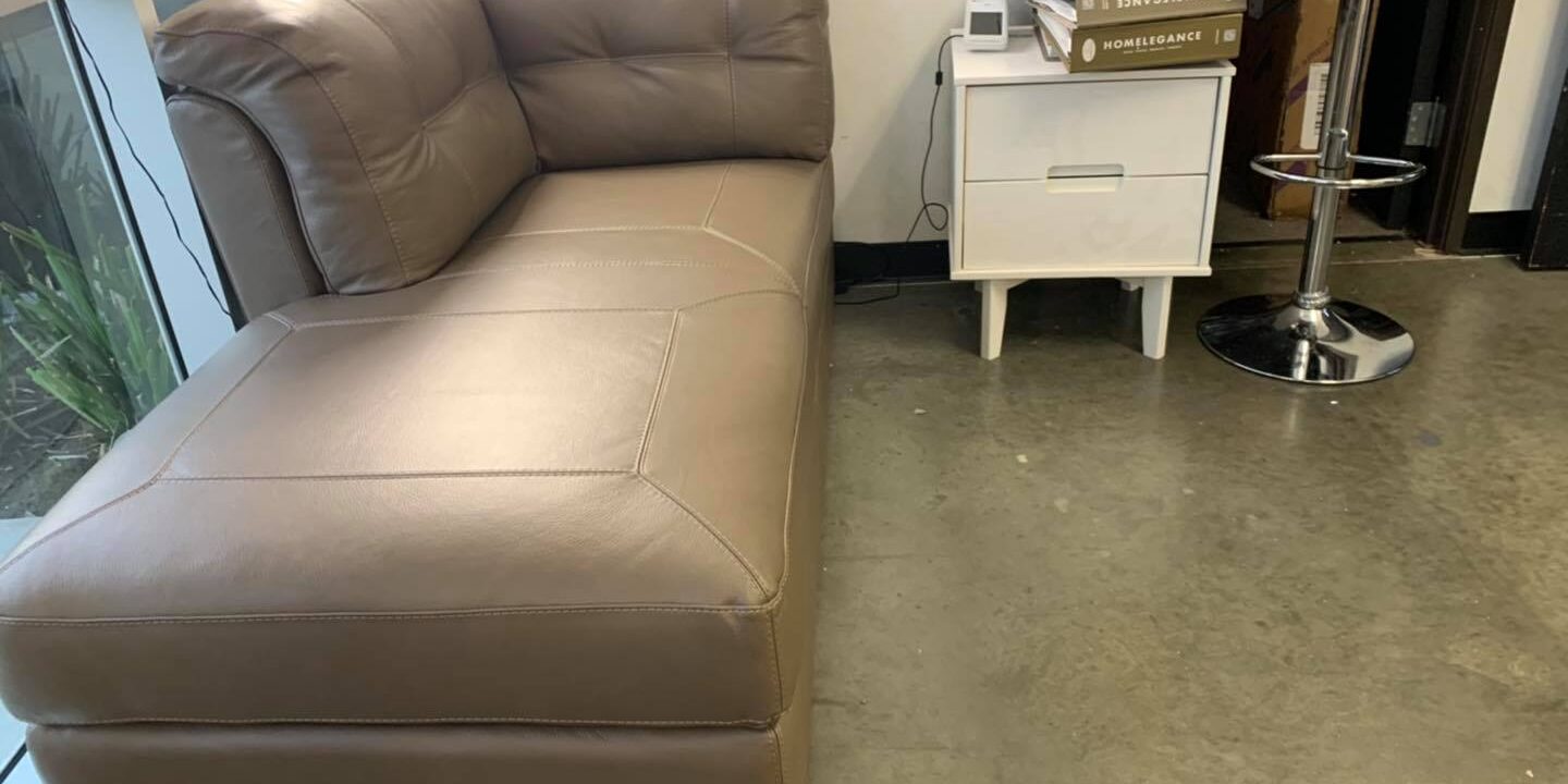Chateau Italian Leather chaise $150