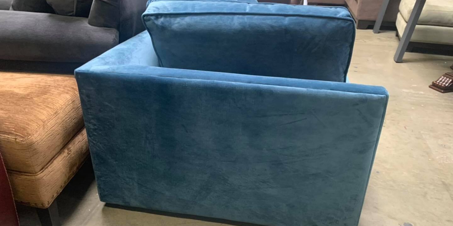 Velvet Blue Chaise $299
