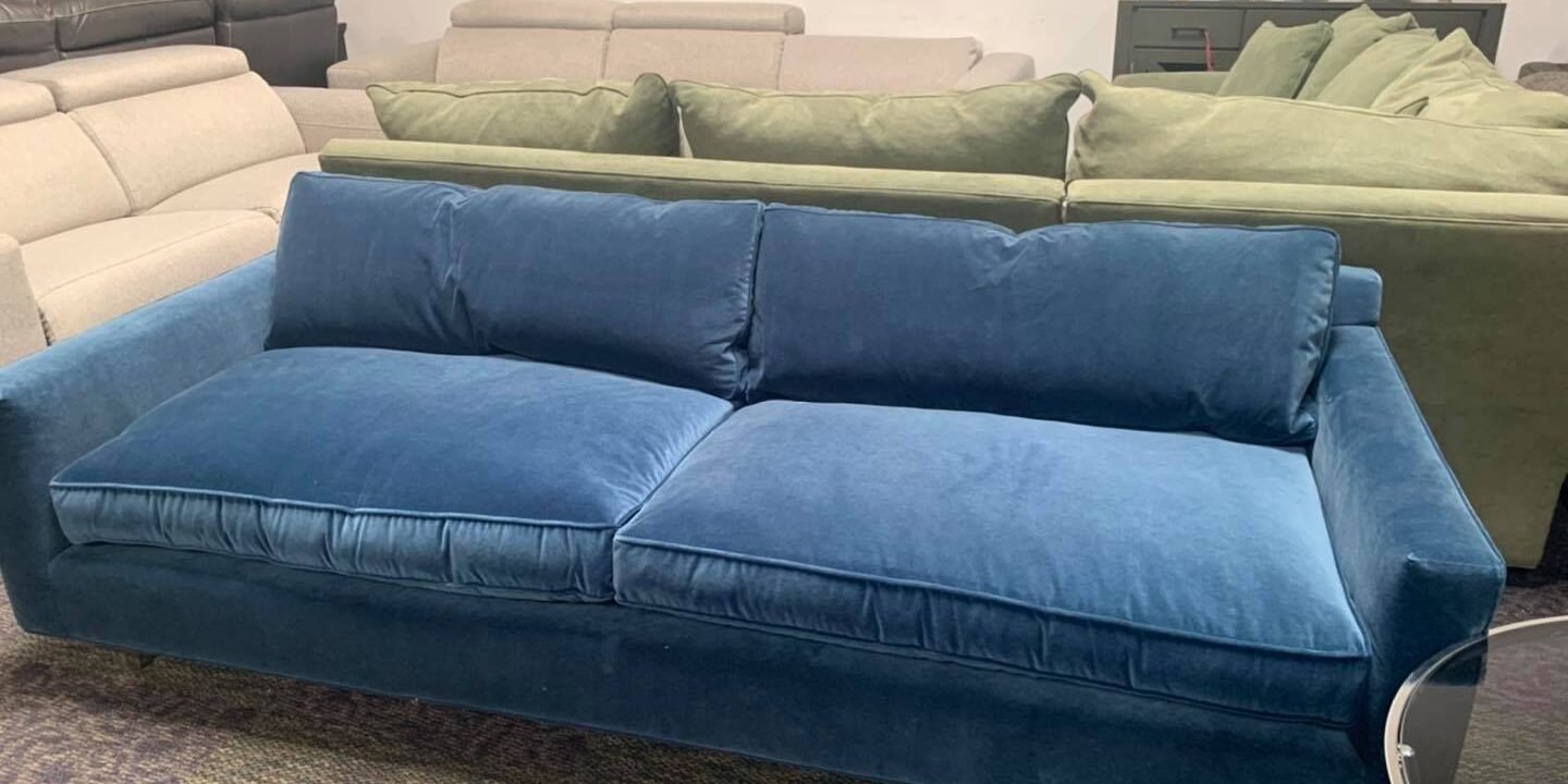 Mitchell Gold and Bob Williams Hunter Boulevard Deep Blue Sofa $699