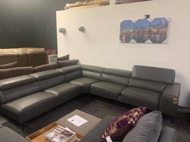 Mossley 127” 3 Piece Leather Sectional Couch $899