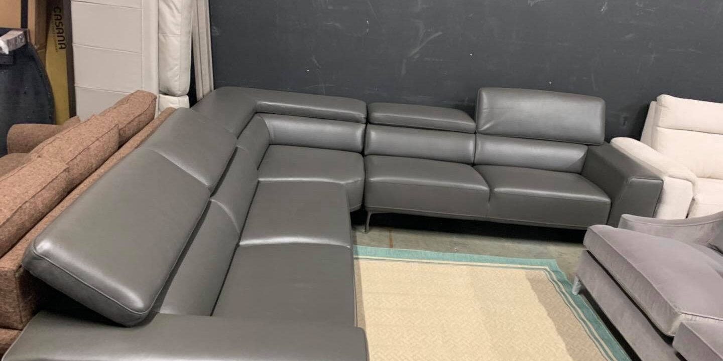 3 piece leather sectional couch $1299
