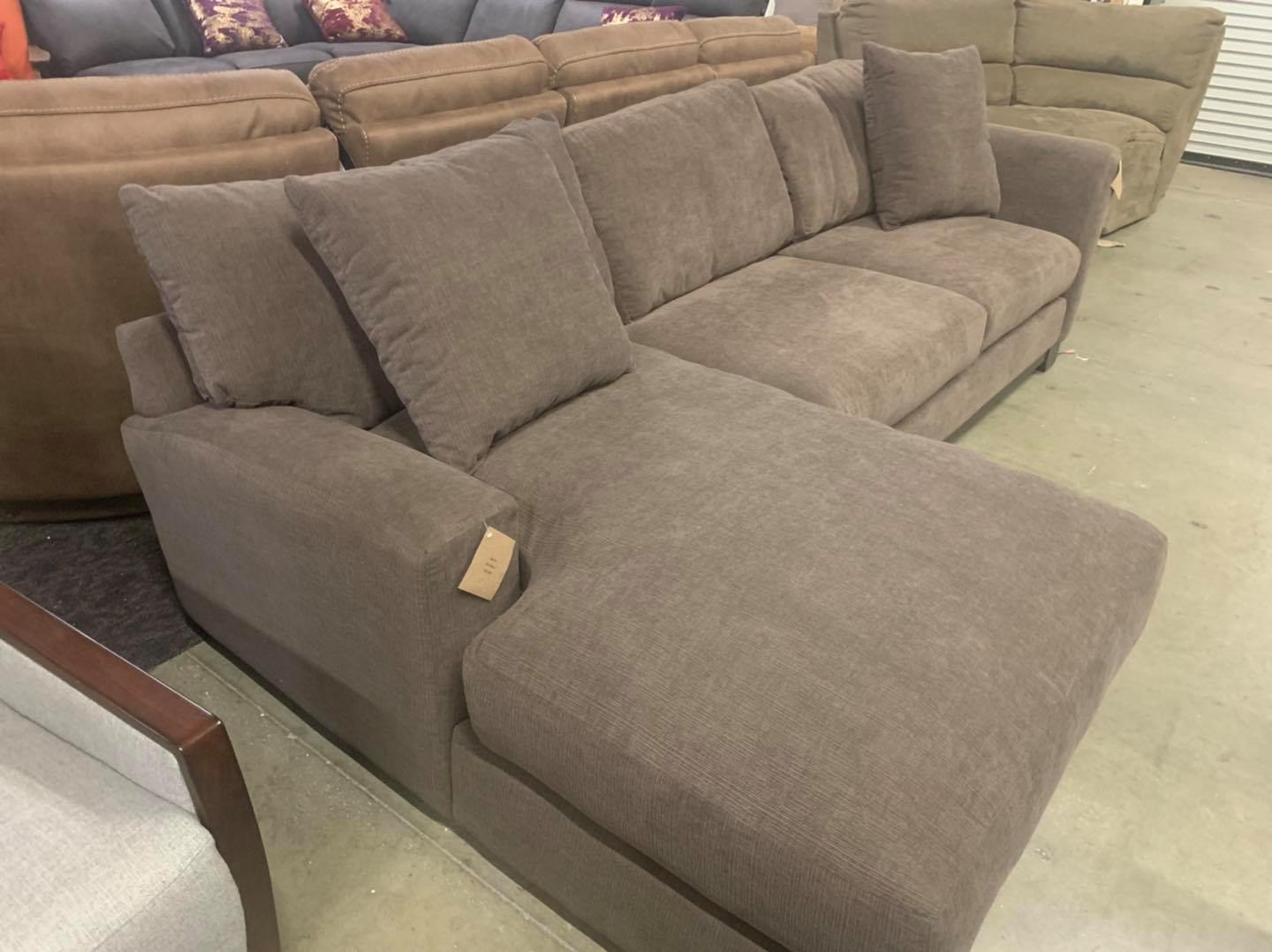 Heavenly Java Brown Radley 3Piece Fabric Chaise Sectional Sofa, 599