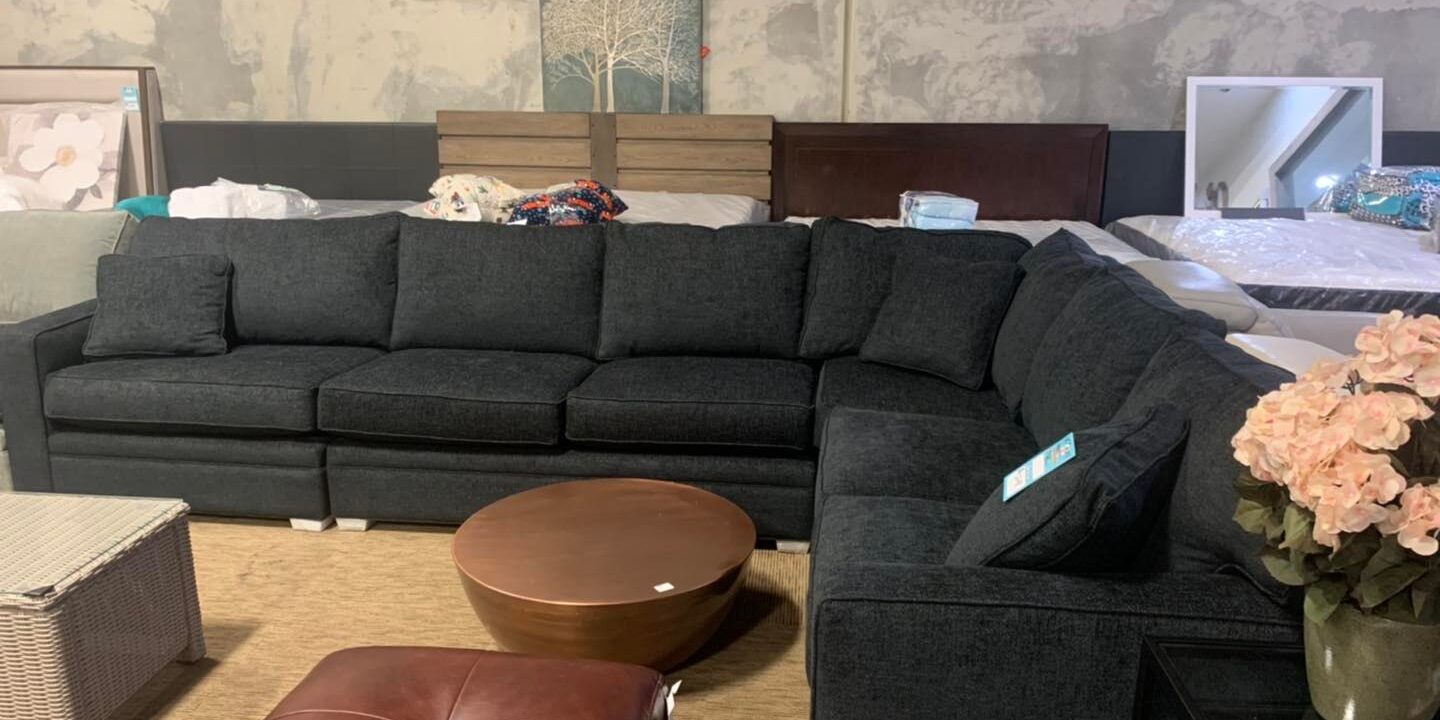 McCreary Onyx 3 Piece Fabric Sectional Couch $1289