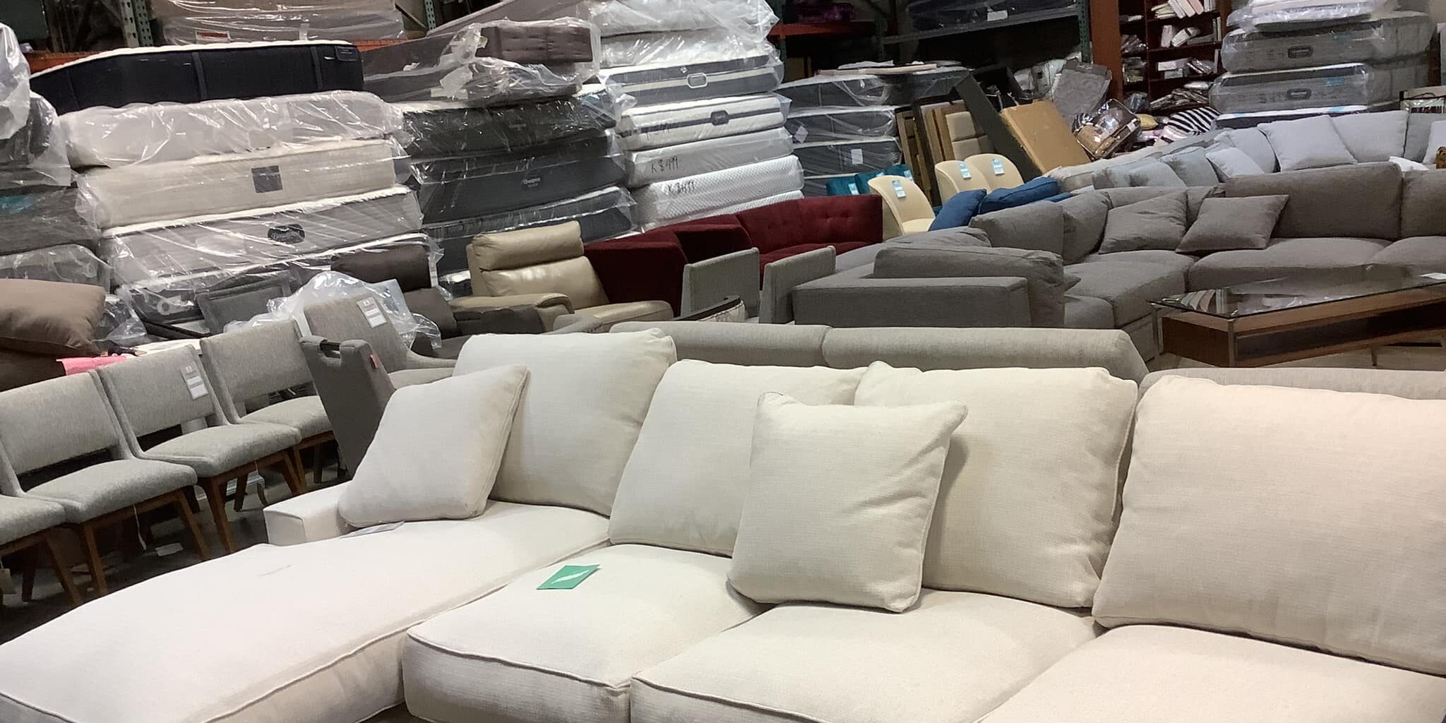 White Feather Filled Sectional Sofa $799