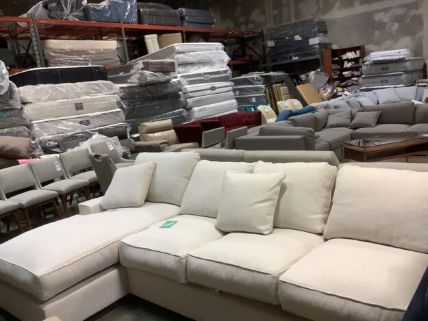 White Feather Filled Sectional Sofa $799