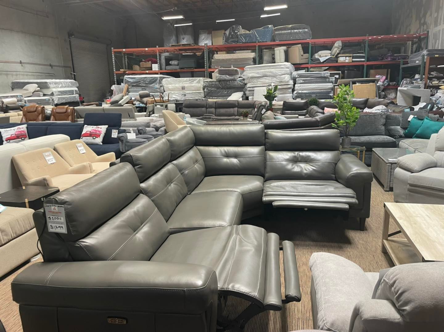 Jazlo 4Pc. Leather Sectional with 2 Power Recliners Corona Deals