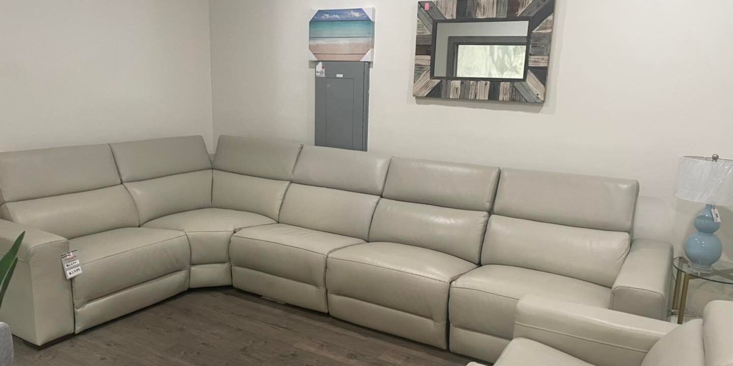 Nevio 5pc leather sectional $1,789