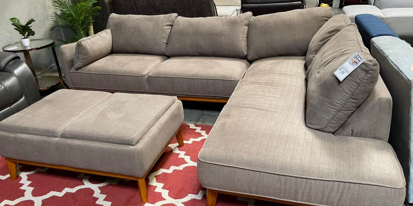 Jolene 113” fabric sectional & ottoman $949