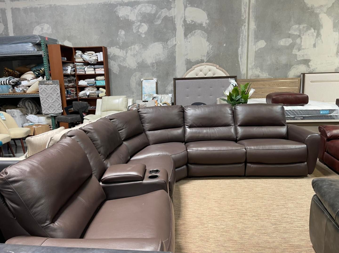 danvors 6-pc. leather sectional sofa