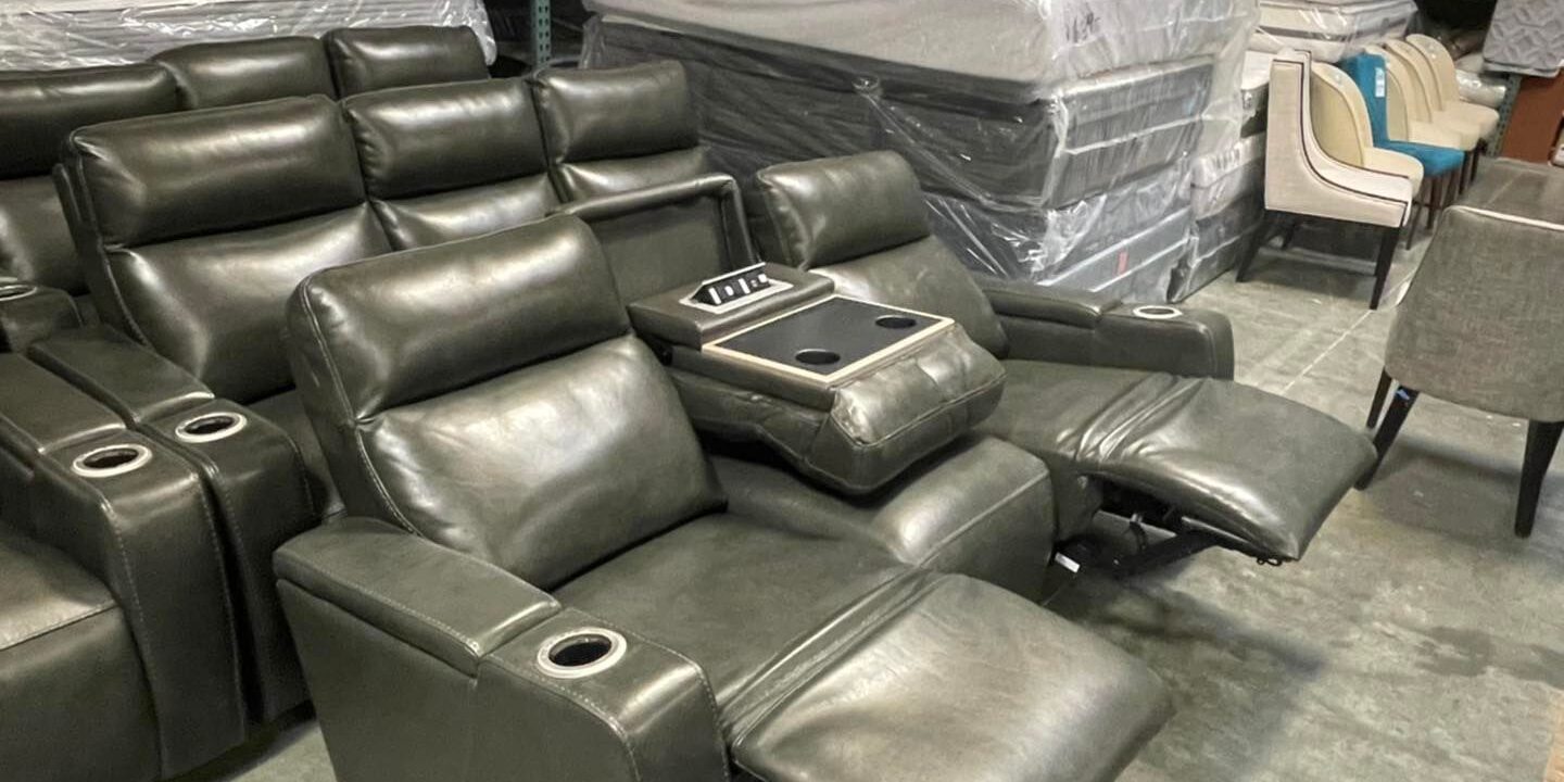 Oakley 84” leather sofa $599