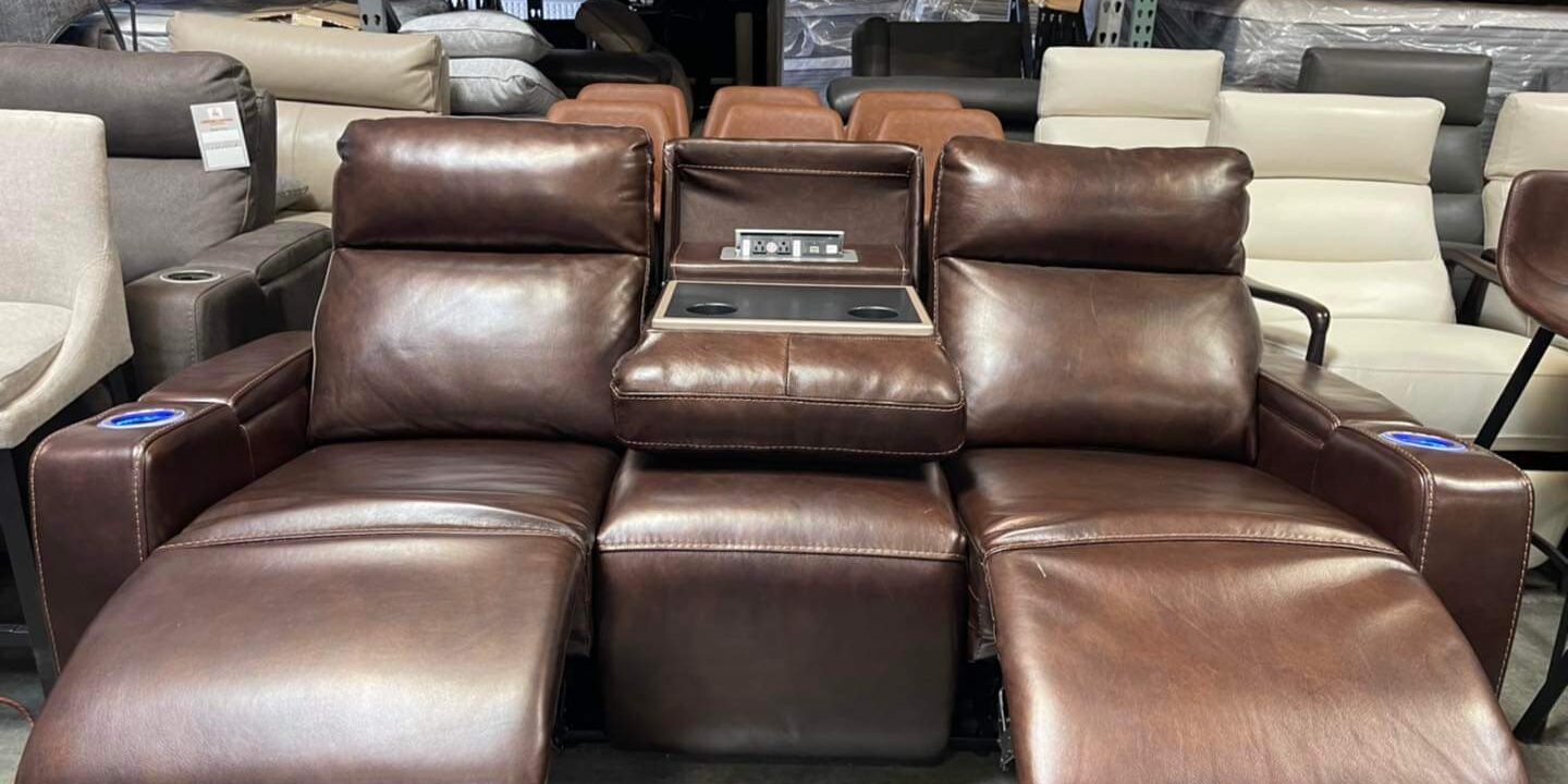 Oakley 84” leather sofa  $599