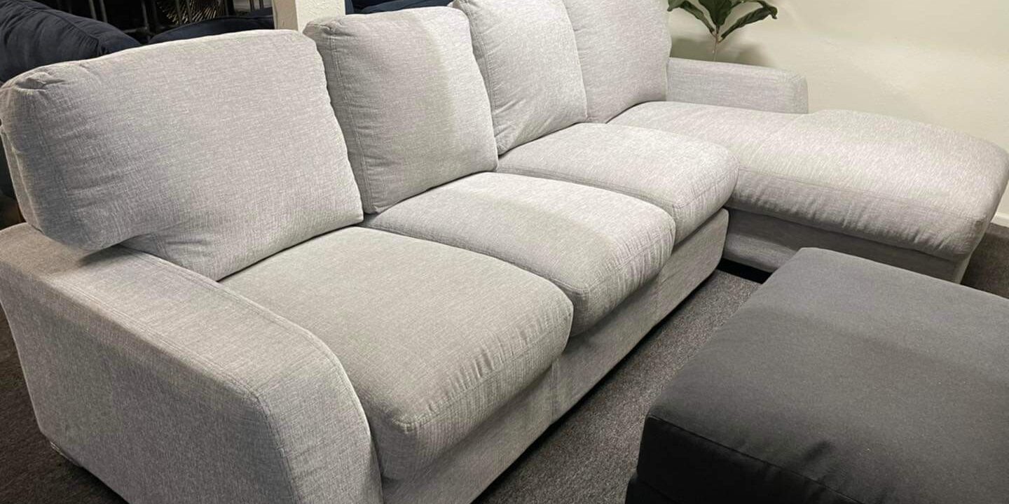 Gray 2 pc sectional with a chaise $599